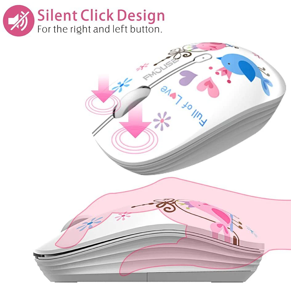 2.4G Optical Wireless Mouse 1600 DPI Silent Cute Travel Mouse for Laptop Notebook PC Computer Portable And Compatible