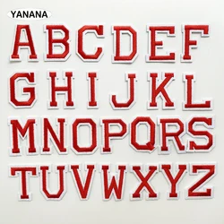 Red Alphabet English Letter Embroidery Iron On Patch For Clothing Badge Paste For Clothes Bag  DIY