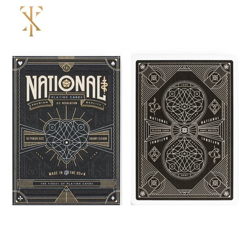 

Theory11 National Playing Cards Black Deck USPCC Collectible Poker Magic Card Games Magic Tricks Props for Magician