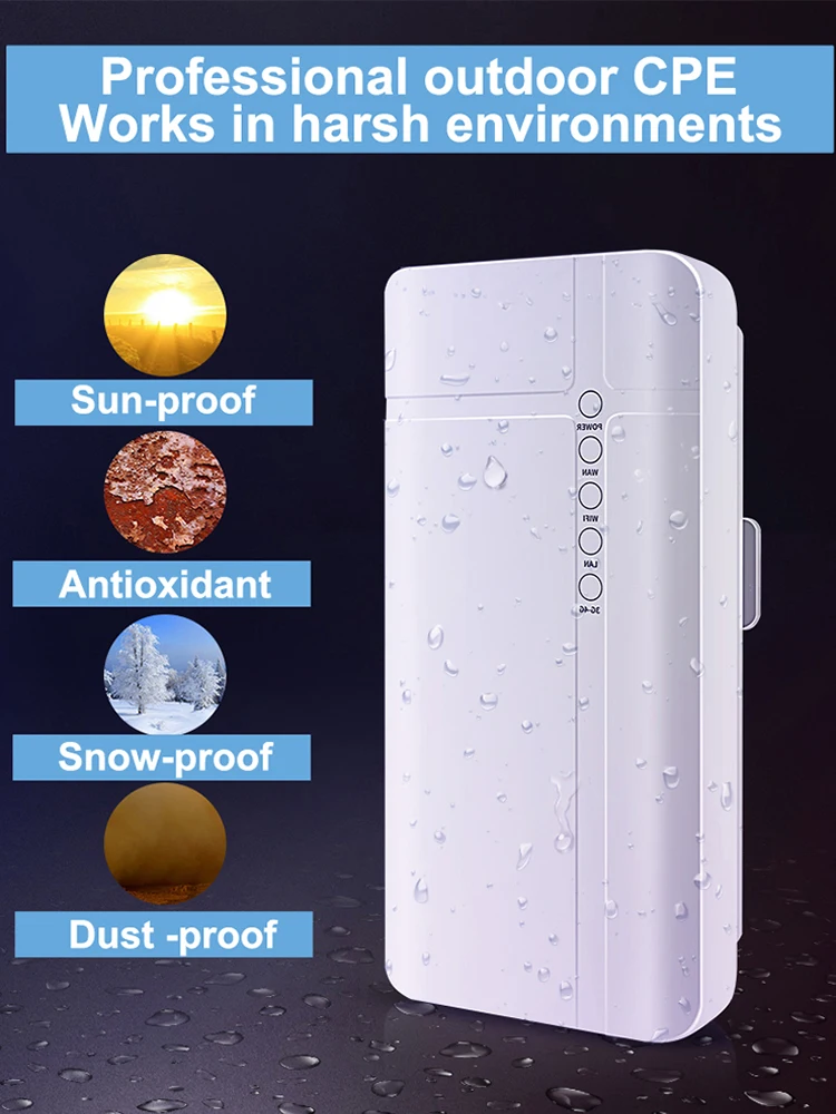 Waterproof Outdoor 4G CPE 4G Router LTE WiFi Router 4G SIM Card Hotspot for IP Camera Outside WiFi Coverage