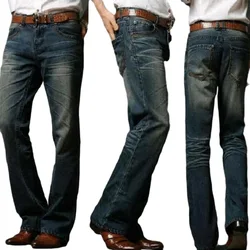 Mens Flared Jeans Boot cut Boot Cut Jeans Men Leg Fit Classic Denim Pants Flare Vintage Jeans Male Straight Pants
