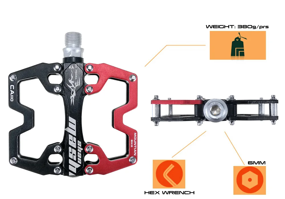 Shanmashi CA110 bearing pedal road/mountain bike pedal Aluminum alloy pedal anti-slip pedal bicycle riding accessories