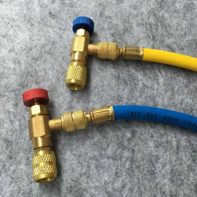 Valvola di sicurezza liquida R410A R22 aria condizionata refrigerante 1/4 "adattatore di sicurezza parti di utensili manuali adattatori connettore A/C Dropship
