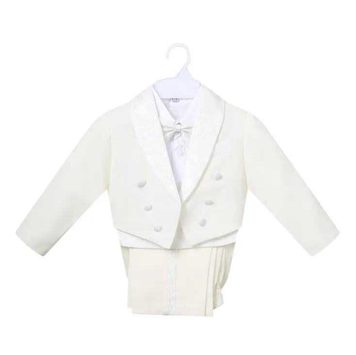 

Hot Sale~~Little Boy Tuxedo/Wedding Party baby Boy Suit/Gentleman Bowtie Baby Boys 5-piece Suit Set 3467