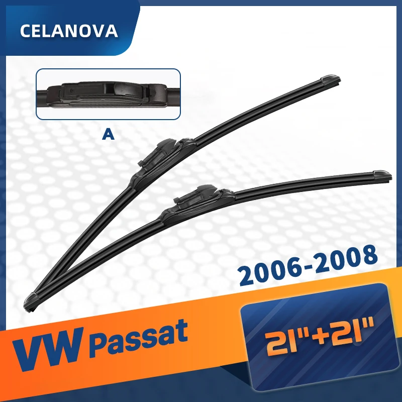 

CELANOVA Windshield Wiper Blade For VW For Volkswagen Passat 2006-2008 21"+21" Frameless Windscreen Rubber wipers