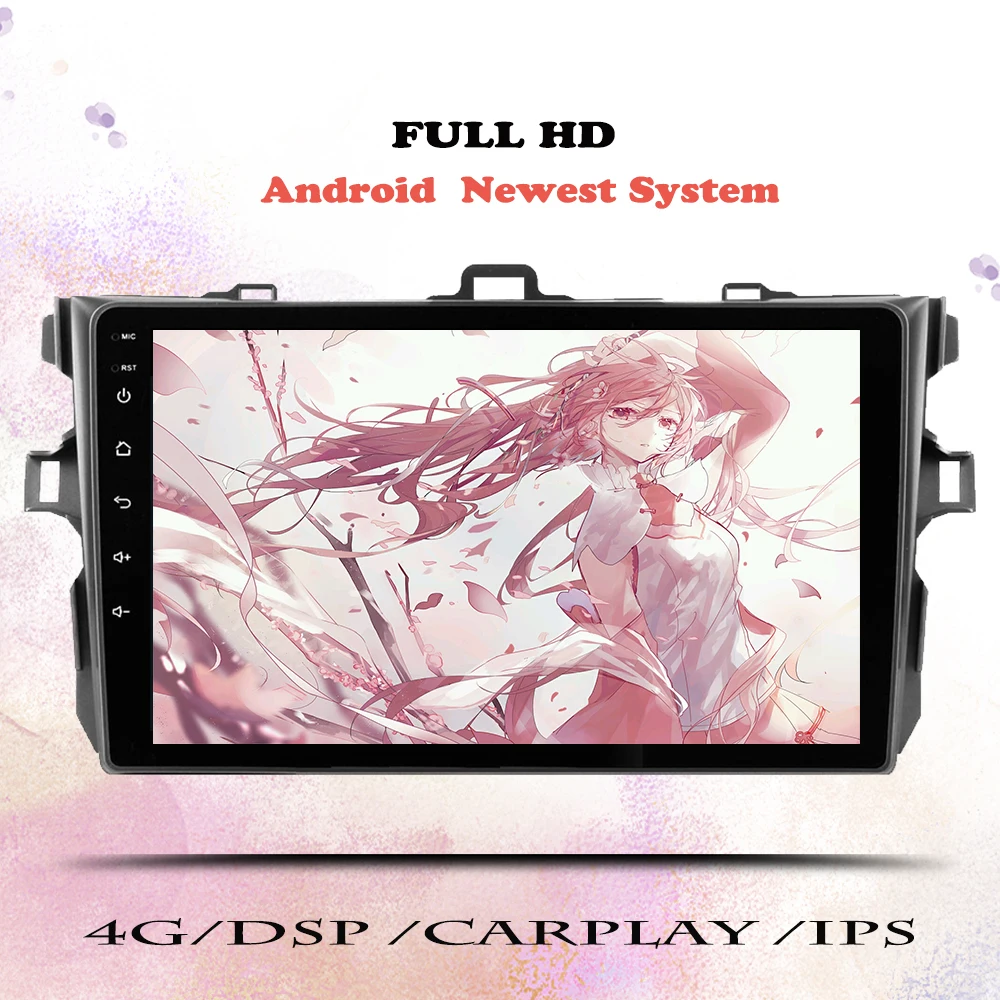 2Din Android 14.0 Car Radio Multimedia DVD Player For Toyota Corolla E140/150 2007 2008 2009 2010 2011 2012 2013 DVD Head Unit