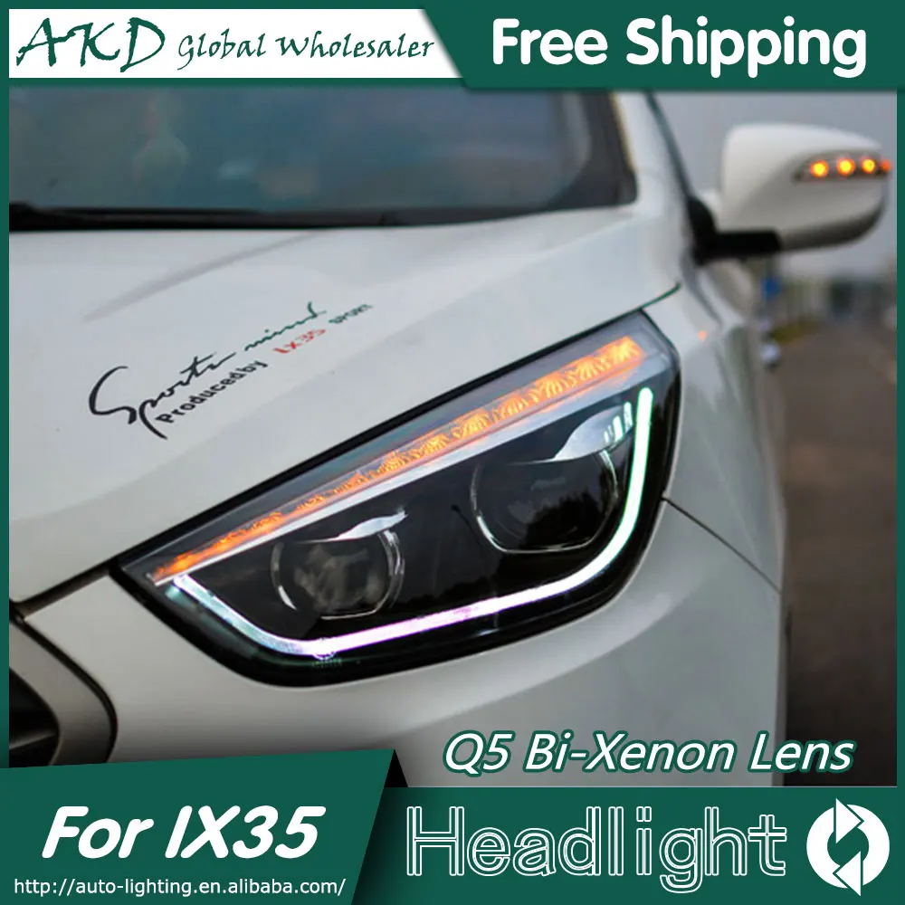 

AKD Car Styling Head Lamp for Hyundai IX35 Headlights New Tuscon LED Headlight LED DRL Bi Xenon Lens High Beam Parking Fog Lamp