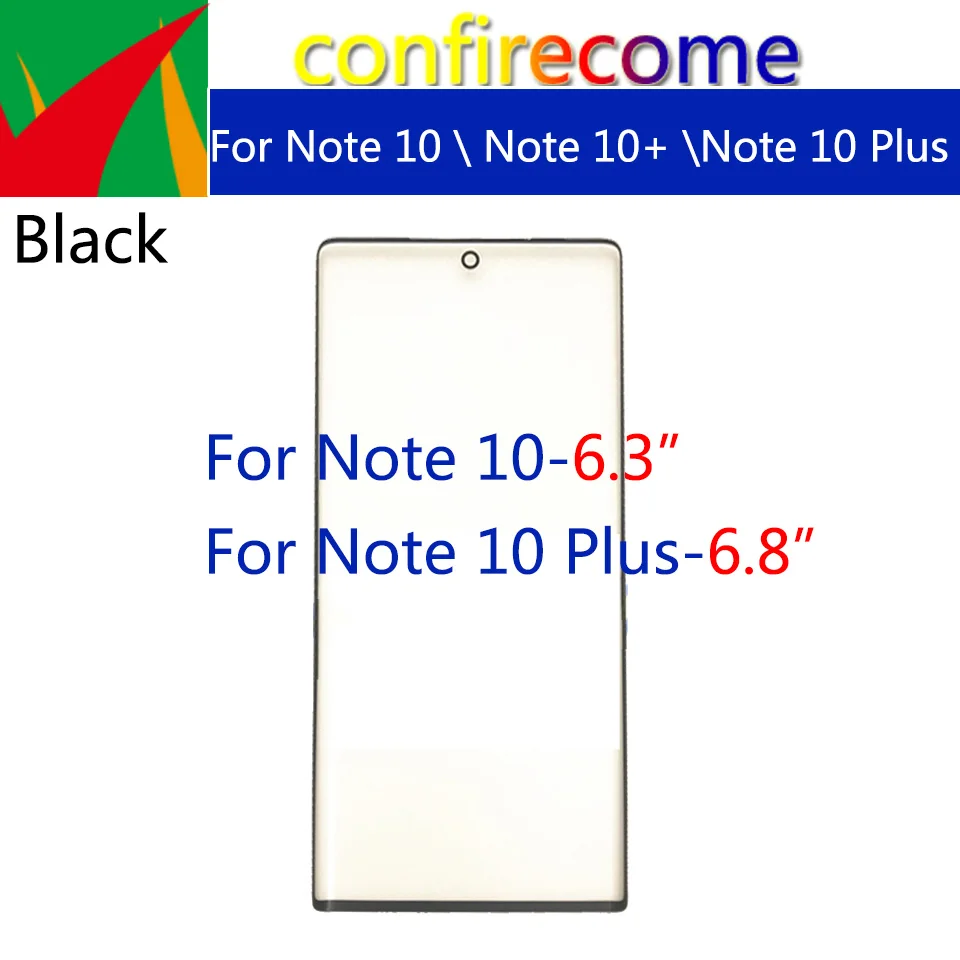 10Pcs\lot For Samsung Galaxy Note 10 N970 & Note 10 Plus N975 Note 10+ Touch screen Front Outer Glass Lens LCD glass Touch Panel