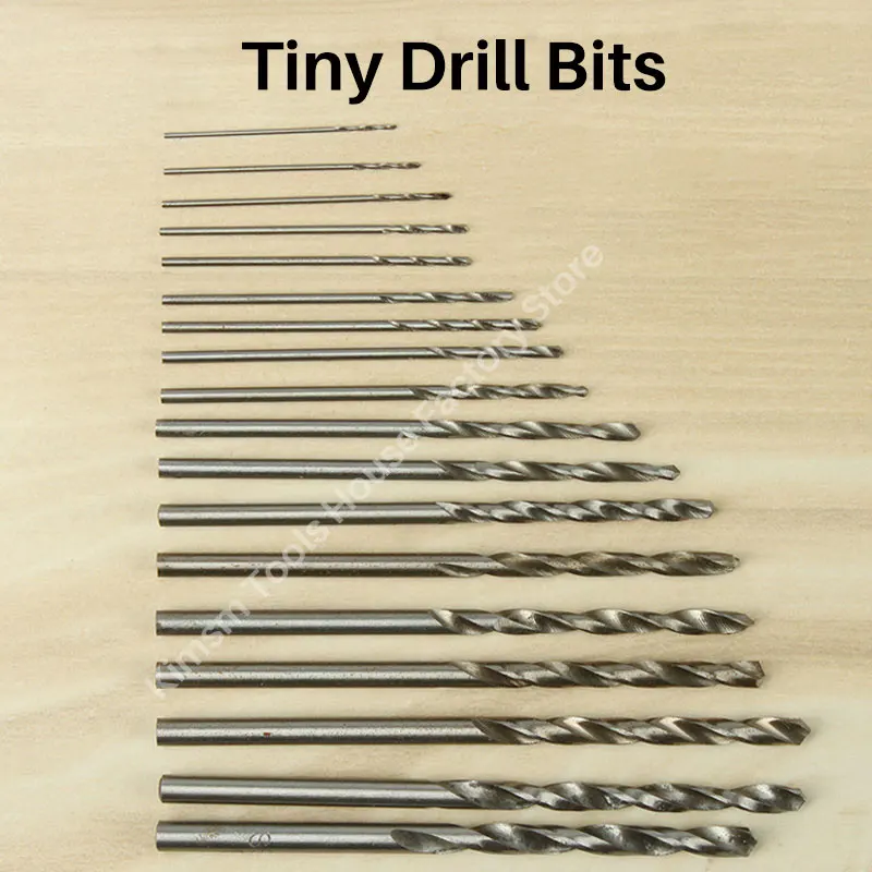 10pcs 0.5mm-2.9mm Tiny High Speed Steel Twist Drilling Bits For Woodworking Handicrafts Straight Shank Micro Drill Bit Set Tools