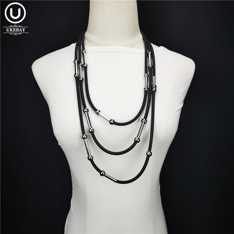 UKEBAY New Choker Necklaces Handmade Rubber Necklace Women Jewelry Bohemia Statement Pendant Necklaces Travel Party Accessories