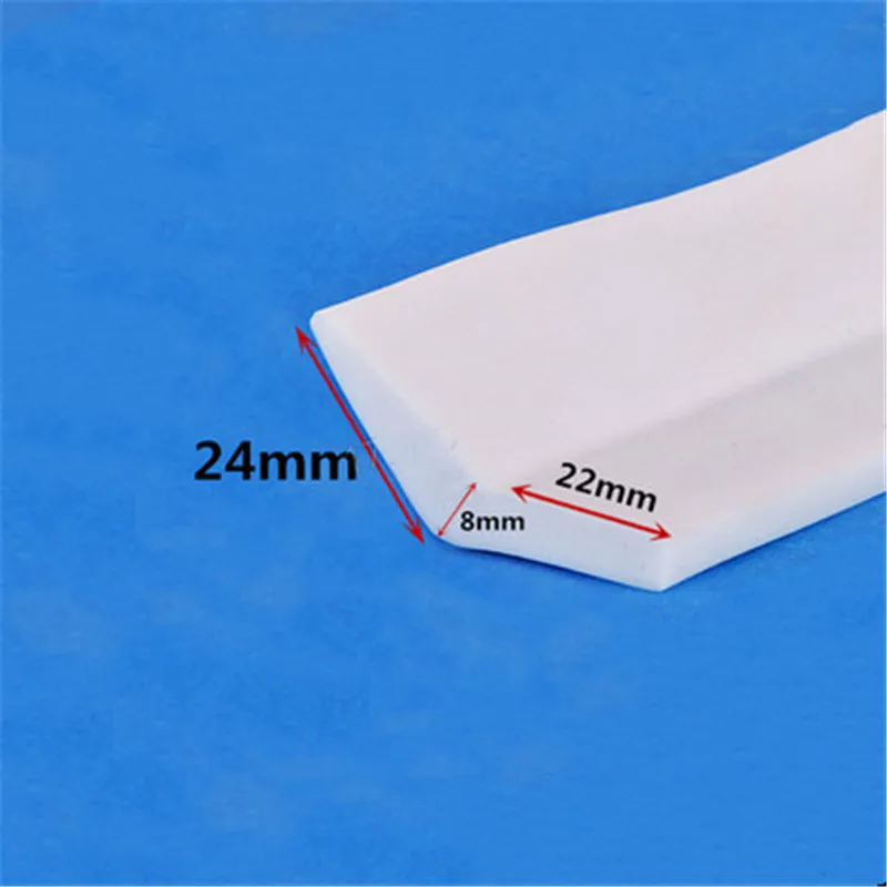 Custom Obtuse-Angle Silicone Foam Sealing Strip, Corner Protector, Edge Enclosure, Collision Avoidance Gasket, 24x22mm White