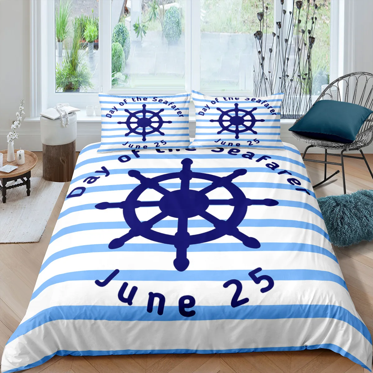 Bedding Set Quilt Cover Anchor Printed Duvet Cover With Pillowcase King Size Bedroom For Home Children Bed Cover Modern