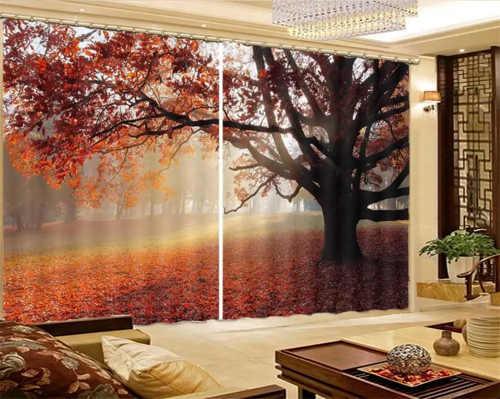 3D tende per la camera da letto Big tree scenery home windows Beautiful decoration modern blackout curtains