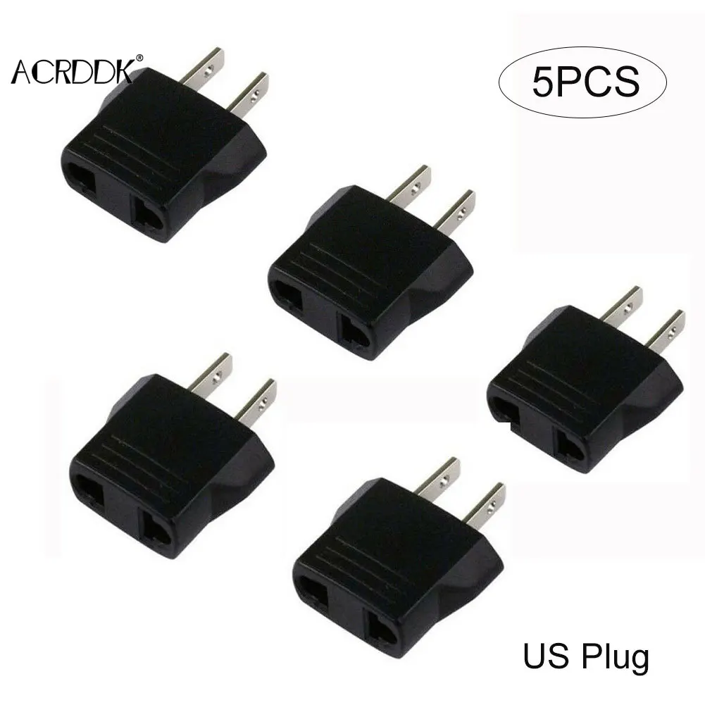 

5Pcs 110V to 220V Conversion Adapter EU/US Plugs Travel Adapter Converter for Home Outdoor Traveling Use DF