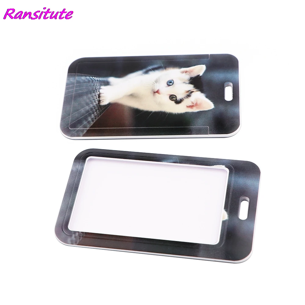 Ransitute R1930 Lovely Cat Creative Lanyard Card Holder Student Hanging Neck Phone Lanyard Badge Subway Access Card Holder