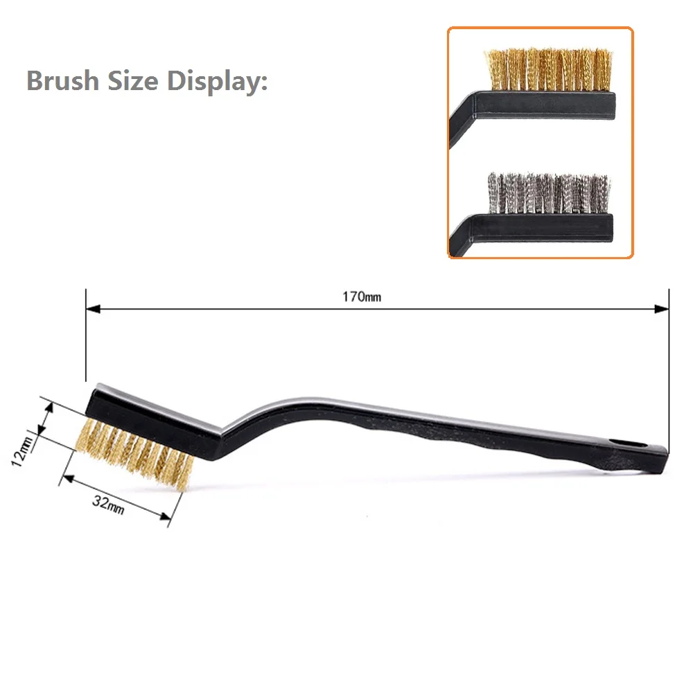 Borstel Set Rvs Messing Draad Borstels Voor Houseold Auto Metaal Roest Remover Cleaning Gereedschap Nylon Tandenborstel Kit