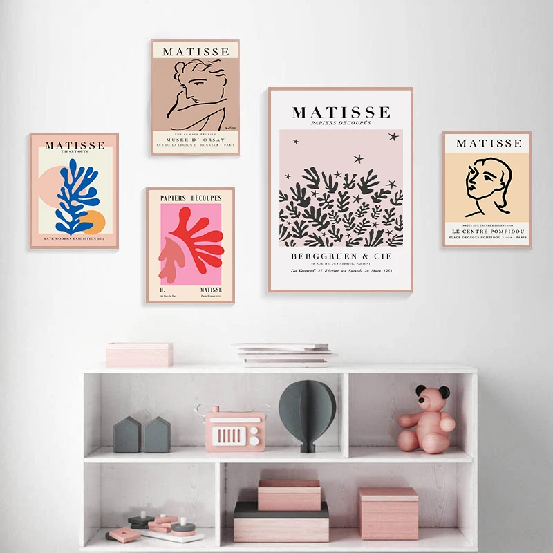 Henri Matisse Abstract Female Face Drawing Canvas Painting Cutout Print Art Exhibition Poster Wall Minimalist Picture Home Decor