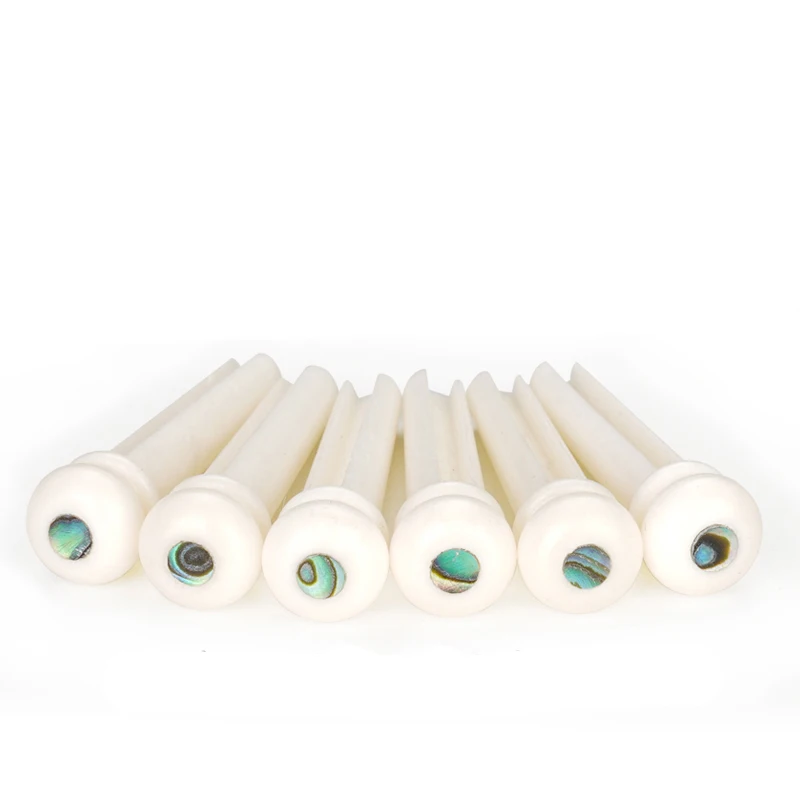 Woison    Bovine bone bleached and primary colors Acoustic guitar bridge pins，a set of 6 pieces.  Guitar  Fixed string nail