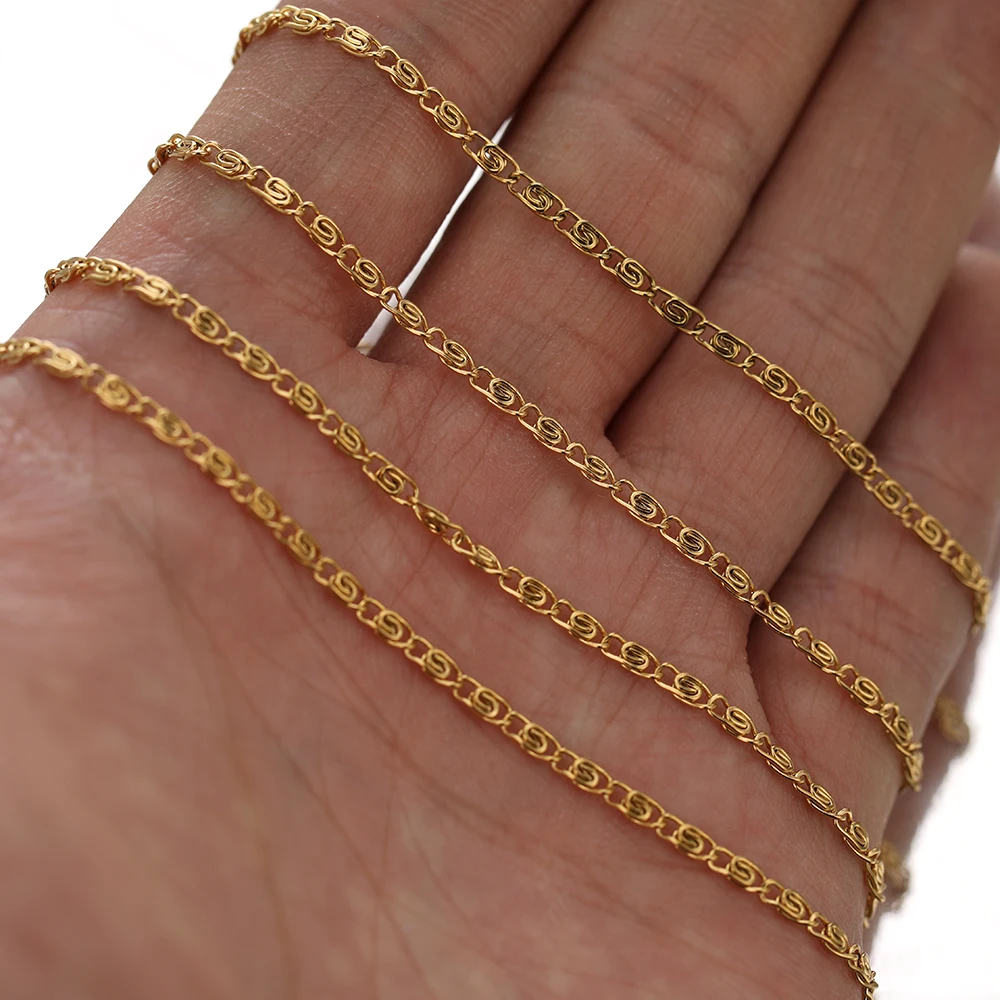 2 Meter Edelstahl-Drehketten in Großpackung für DIY-Schmuckherstellung, Ohrring-Zubehör, handgefertigte Halsketten, Bastelarbeiten, Fußkettchen – Detail 5