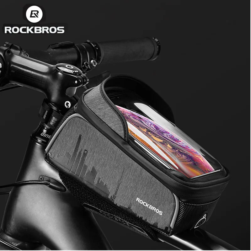 ROCKBROS Touch Screen Tube Bag 6.5 Inch Waterproof High Capacity MTB Road Bicycle TPU Saddle Bag Bike Accessories