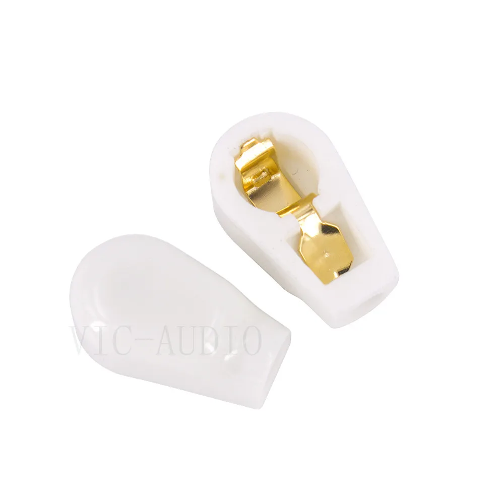 Capuchon de poignée de Tube sous vide en céramique, Anode de 1/4 "6.4mm MCV pour EL504 FU-519 EL519 EF37 6F8G 6P12P 6P13P amplificateur Vintage, bricolage, 10 pièces