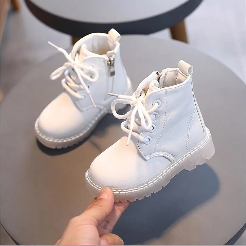 New Spring And Autumn Children\'s Boots Boys And Girls Soft Sole On Slip Zipper Fashion Single Boot Baby Walking Shoes