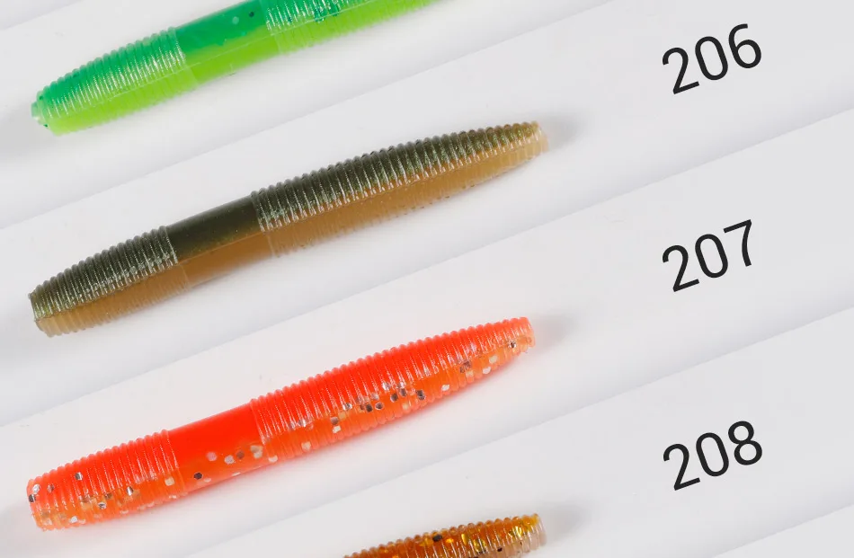 Noeby Stick Wurm 50mm 1,2g 6 stücke Silikon Wobbler Ned Rig Wacky Rig Spinner Köder Bass Finesse Hecht angeln Lockt – Detail 7