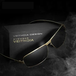 VEITHDIA-Brand Polarized UV400 Sunglasses for Men, Driving Sun Glasses, Outdoor Sports, Cycling Eyewear Accessories, 2490