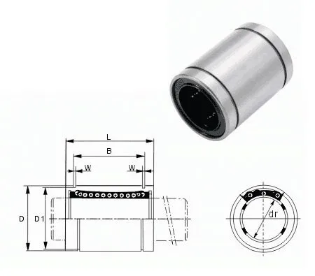 10-100 Stück MYT Präzisions-LM8UU 8x15x24mm Linearlager-Kugelbuchse 8mm für Linear-Schienenstange, CNC-Teile, 3D-Drucker LM8 UU – Detail 1
