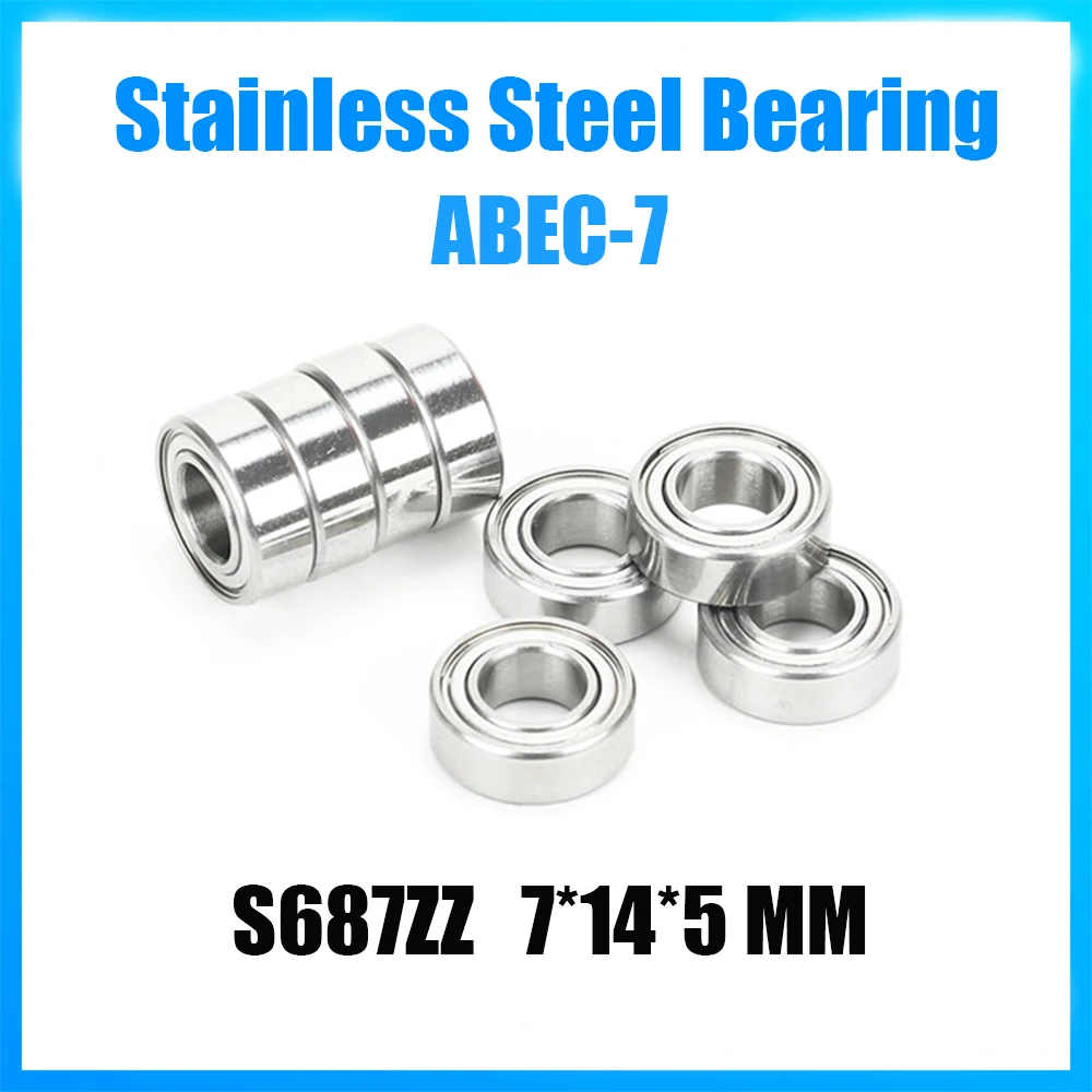 S687ZZ Bearing 7*14*5 mm 5Pcs ABEC-7 440C Roller Stainless Steel S687Z S687 Z ZZ L-1470HH Ball Bearings