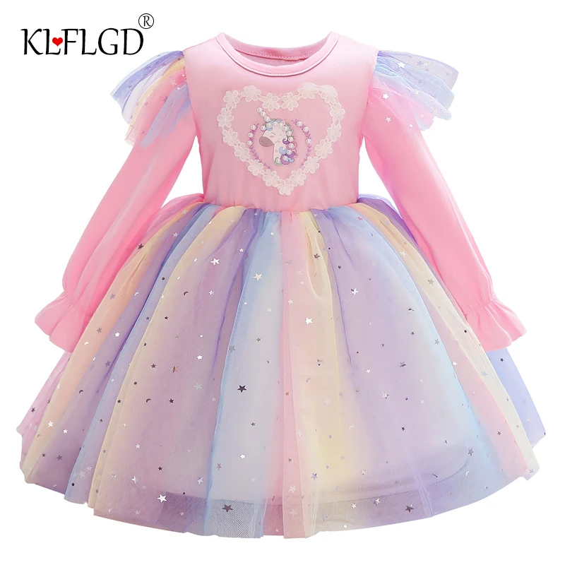 New Christmas sister party children's dress striped princess dress girl's birthday party ceremonial dinner bow dress