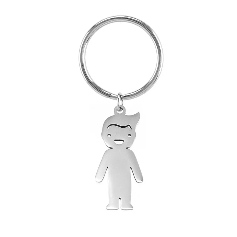 Boy Girl keychain Love Son Daughter Gifts Stainless Steel Pendants daily keychain For Children Kids