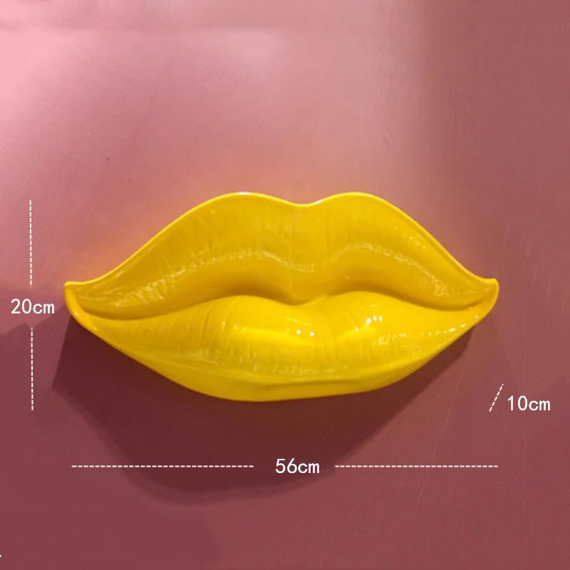 Resin Art Wall Decor Mural Sculpture Big Lips Mask Figurines Living Room Decoration Accessories Human Body Home Decor Statue B30