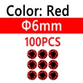 100 piezas de 6 mm rojo
