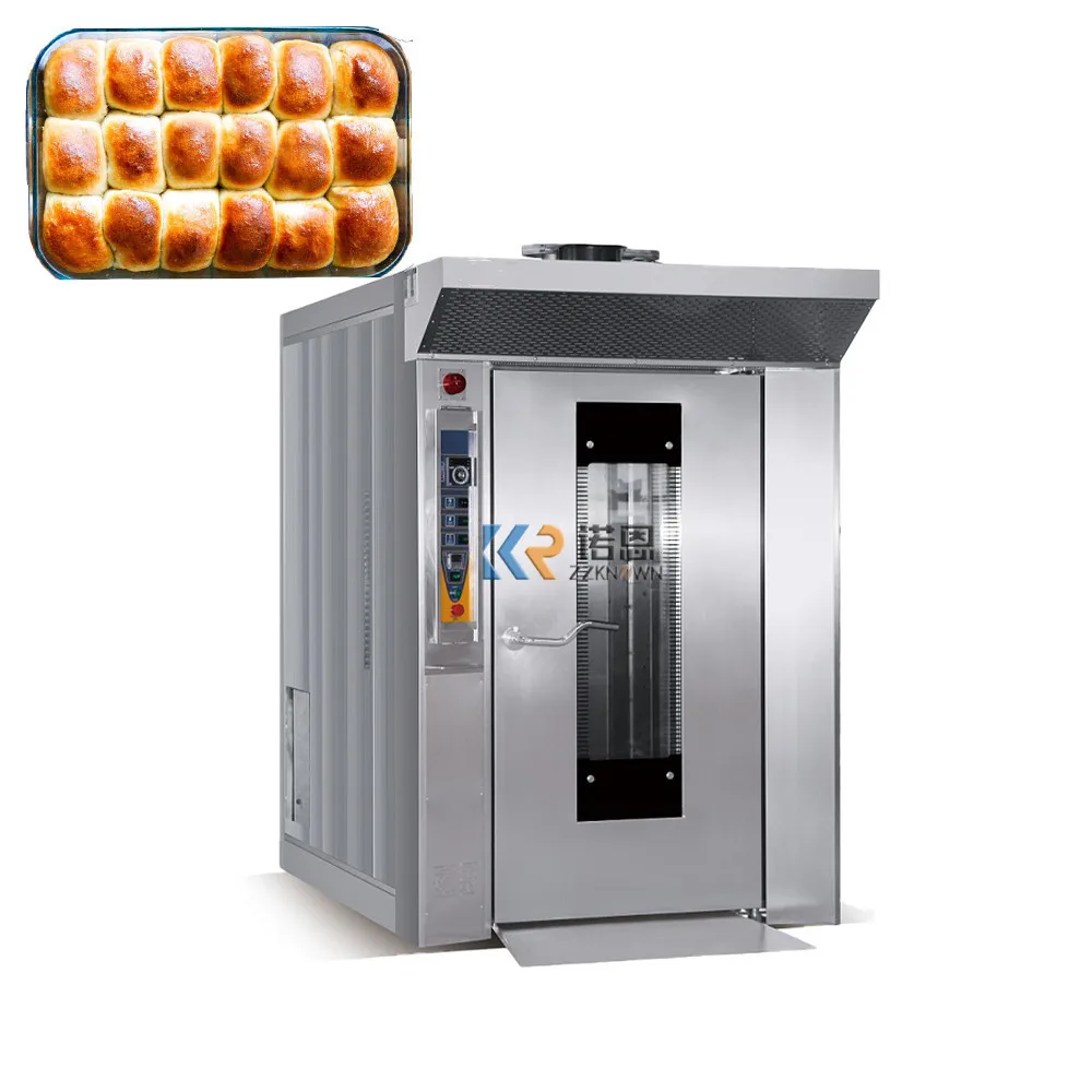 

Industrial Electric Rotating Baking Oven with 12 Tray Stainless Steel Rotary Bread Pita Cookie Pizza Chicken Bakery Equipment Pr