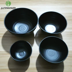 Restaurant Tableware Dining Room Rice Bowl Black Frost A5 Melamine Imitation Porcelain Dinnerware Round Soup Bowls