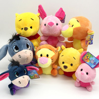 12-20cm Winnie the Pooh Bear Tiger Pig Anime Cute Cartoon Plush Dolls Toys Keychain Pendant Room decoration Kids Birthday Gift