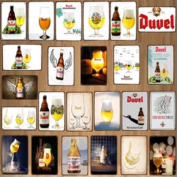 【YZFQ】Belgian Beer  Duvel Tin Metal Signs Plaque Vintage Music Bar Restaurant Home Man Cave  Decor Wall Stickers  DU-7713B