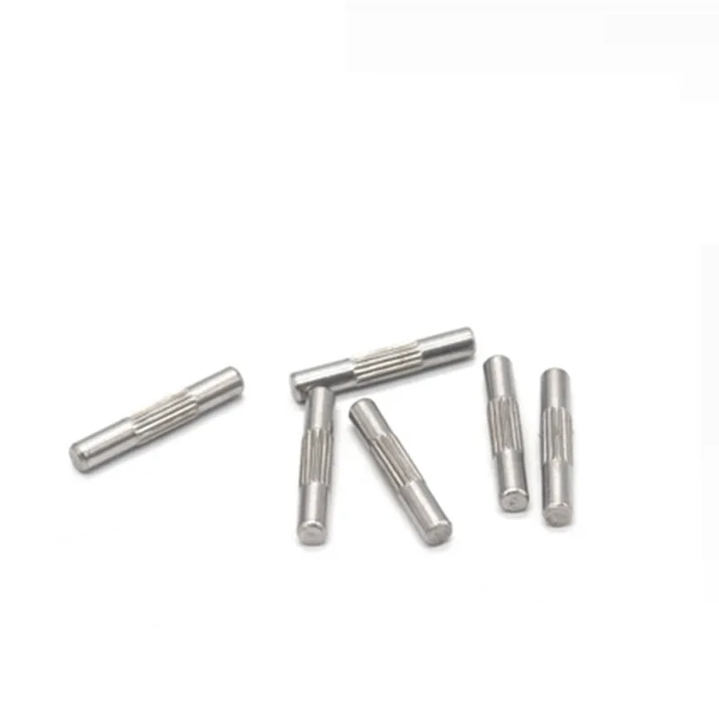 50pcs  304 Stainless Steel Center Knurling Spline Thread Shaft 5mm Knurling Cylindrical Pins Metal Hinge Pin Connecting Rod