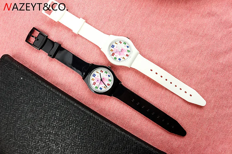 droshipping middle students lovely pink Alpaca dial jelly watch fashion woman children silicone strap analog gift clock