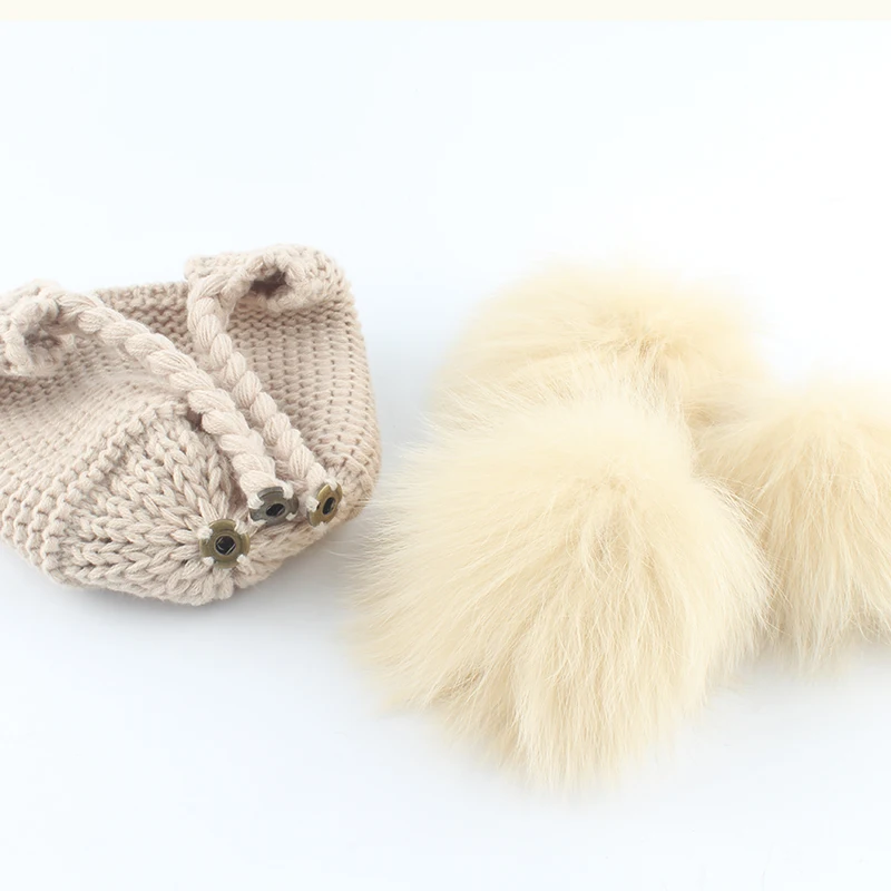 2019 New Autumn Winter Baby Beanie Real Fox Fur Pompom Hat Warm Wool Cap Kids Clothing Accessories Knitted Hat Skullies