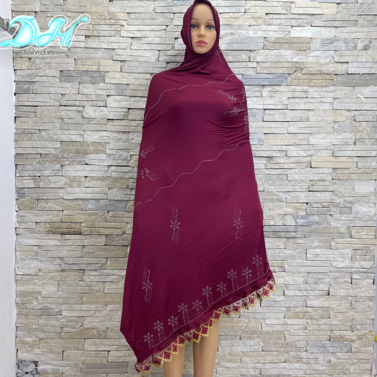 Muslim Jersey 100% Soft Cotton KASHKHA Scarf Femme Musulman Gold Diamonds Sequins Long Scarf Hijabs Hoofddoek Fashion Turbante