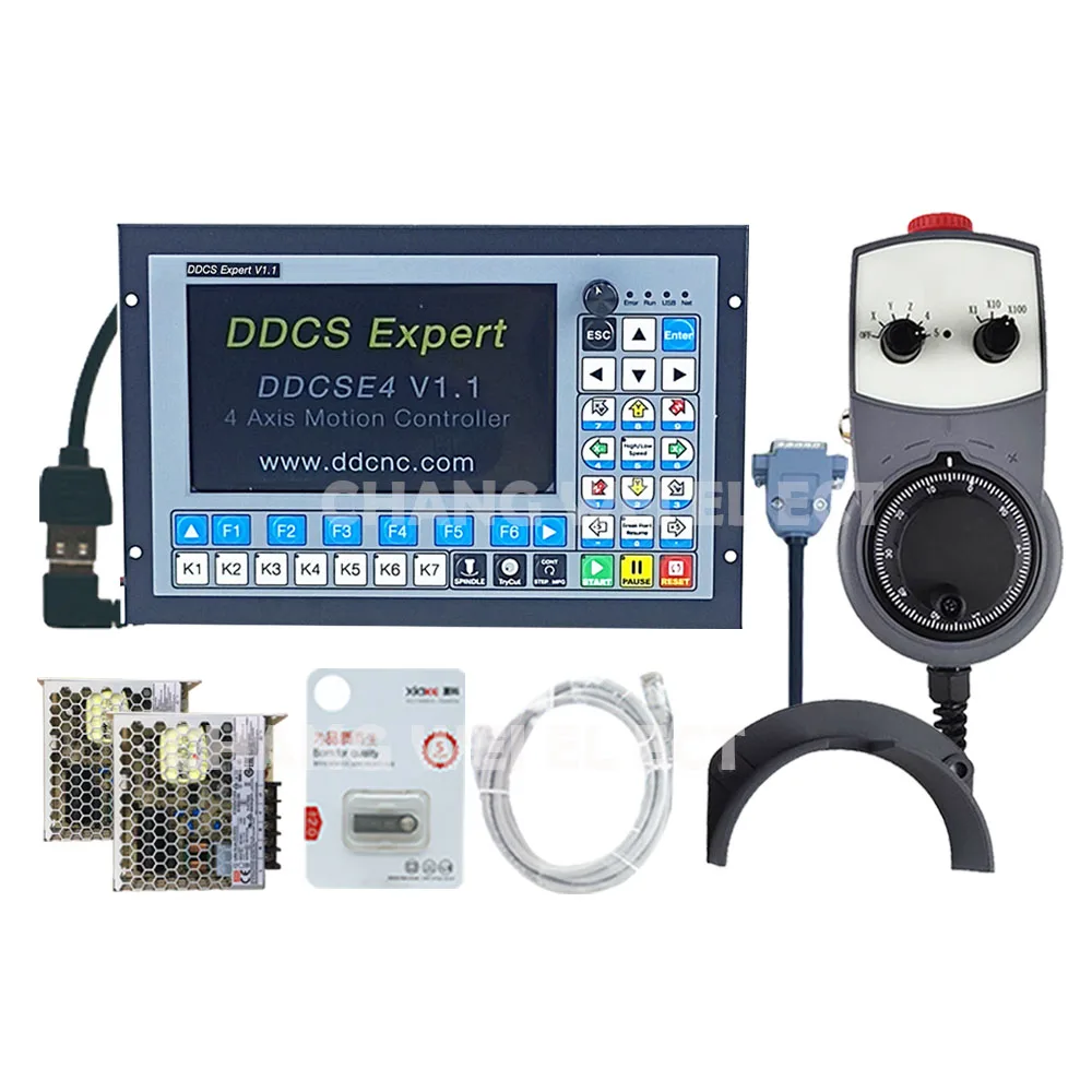 

New DDCS-EXPERT 3/4/5 Axis CNC offline controller 1mhz g code instead of ddcsv3.1 5-axis emergency stop handwheel 75W24V DC