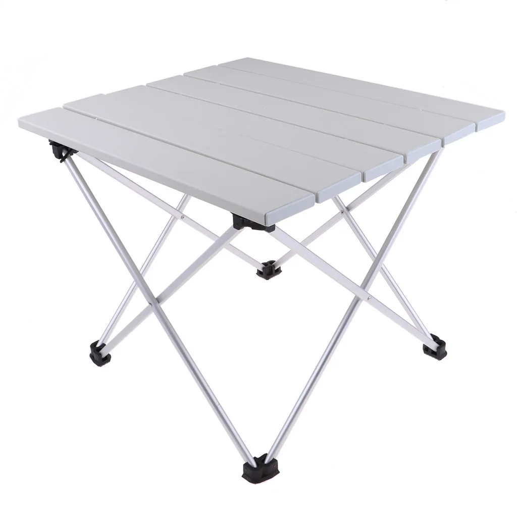 Outdoor Aluminium Foldable Picnic Camping Desk Table Ultralight Compact Size with Storage Pouch for Tailigating Backyard Fishing