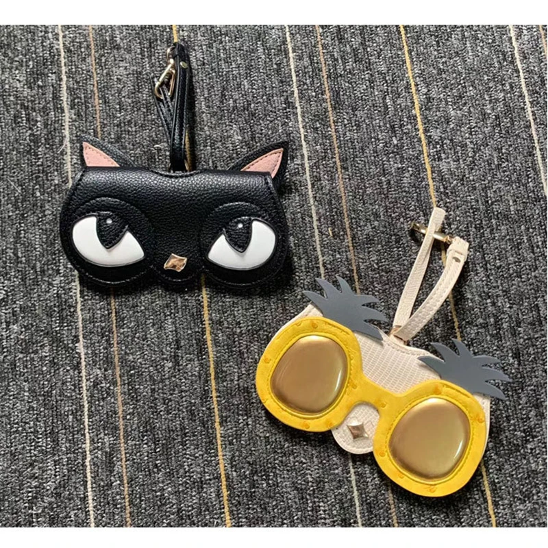 2021 Pineapple Sunglasses Case Women PU leather Soft Cute Cartoon lovely Animal Star Protable Storage Protection Eye Glasses Bag