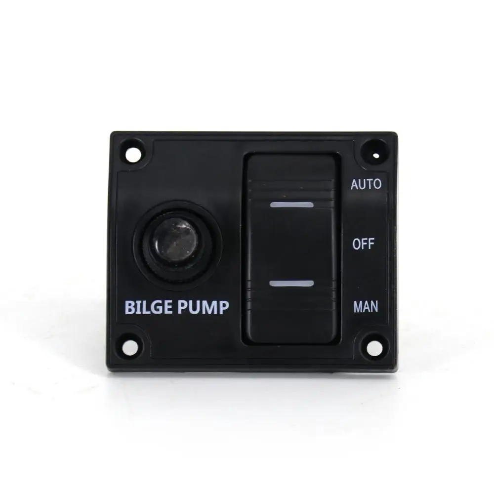 3 Way Bilge Pump Rocker Switch+Alarm Panel AUTO-OFF-MAN IP66 for Marine Boat 015-02