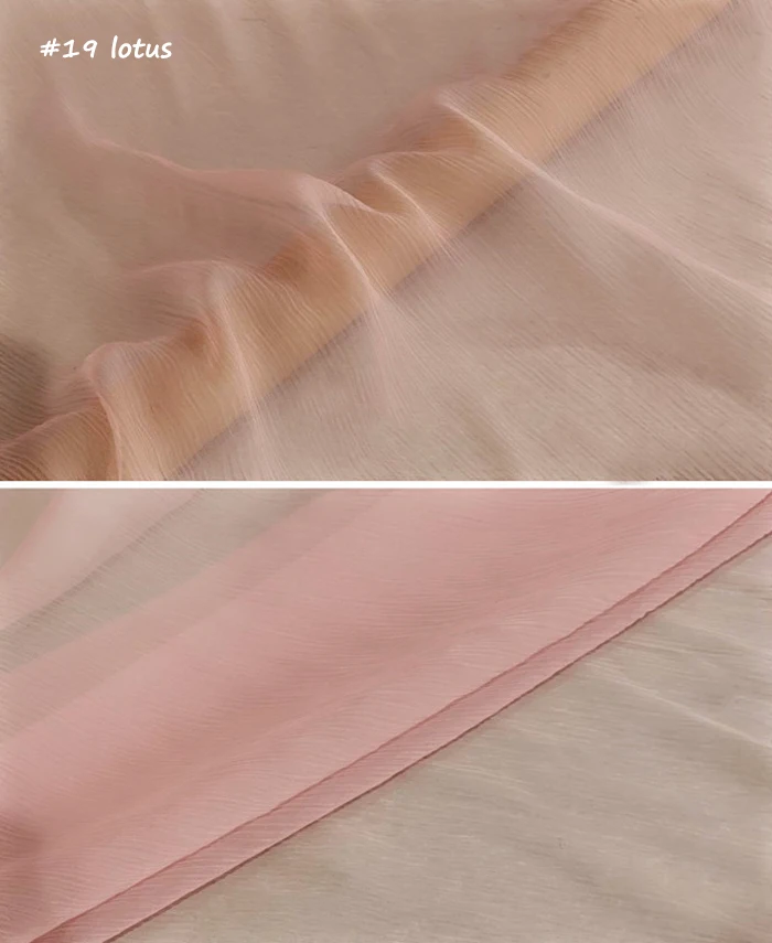 Schlichter, gefärbter Schal aus reiner Maulbeerseide, Textil-Crêpe-Stoffe aus gekreuzter Seide und Chiffon – Detail 25