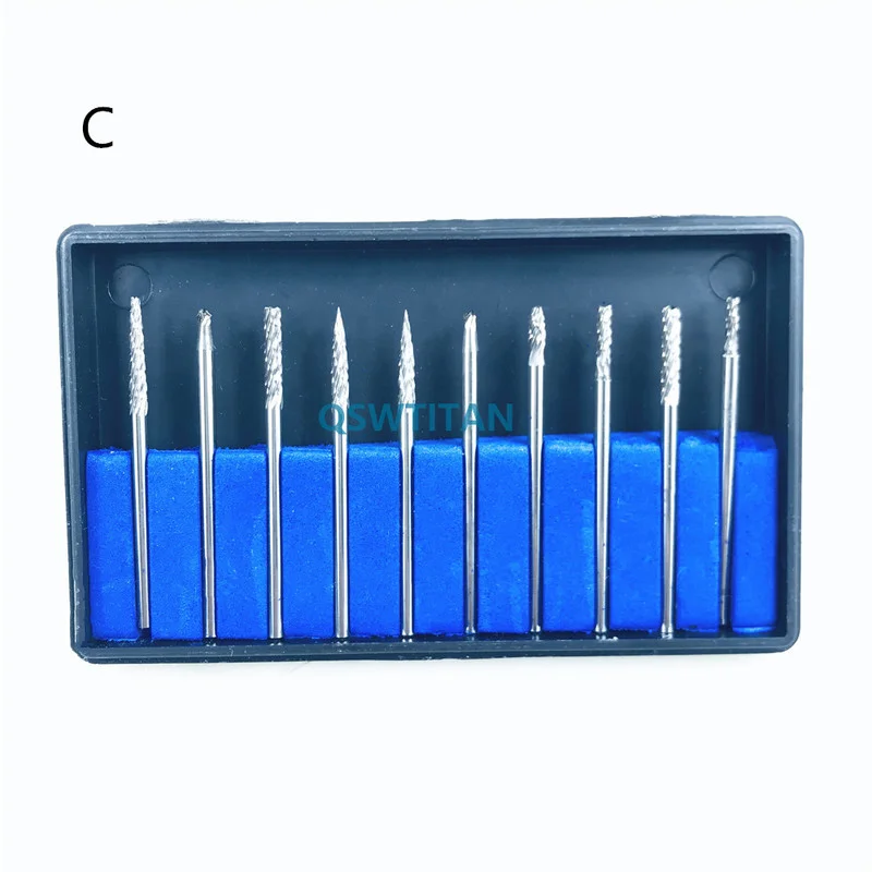 2 Box/20 sztuk Dental stal wolframowa Burs wiertła azotan 2.35mm laboratorium dentystyczne tytanu azotan węglika Burs