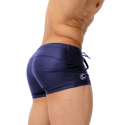 Sexy Herren Surf Slips Sommer Strand niedrige Bade bekleidung Nylon Mode männlich schnell trocknen Badehose elastisch plus Größe Badeanzug