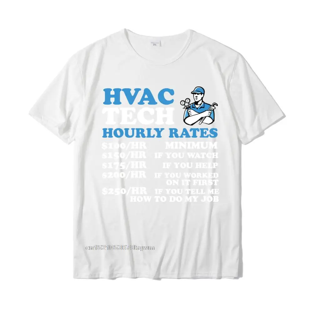 Hourly Rates HVAC Tech Funny HVAC Technician Father Men Short Sleeve Top T-Shirts Tops Shirts Funny Normal Comfortable Man